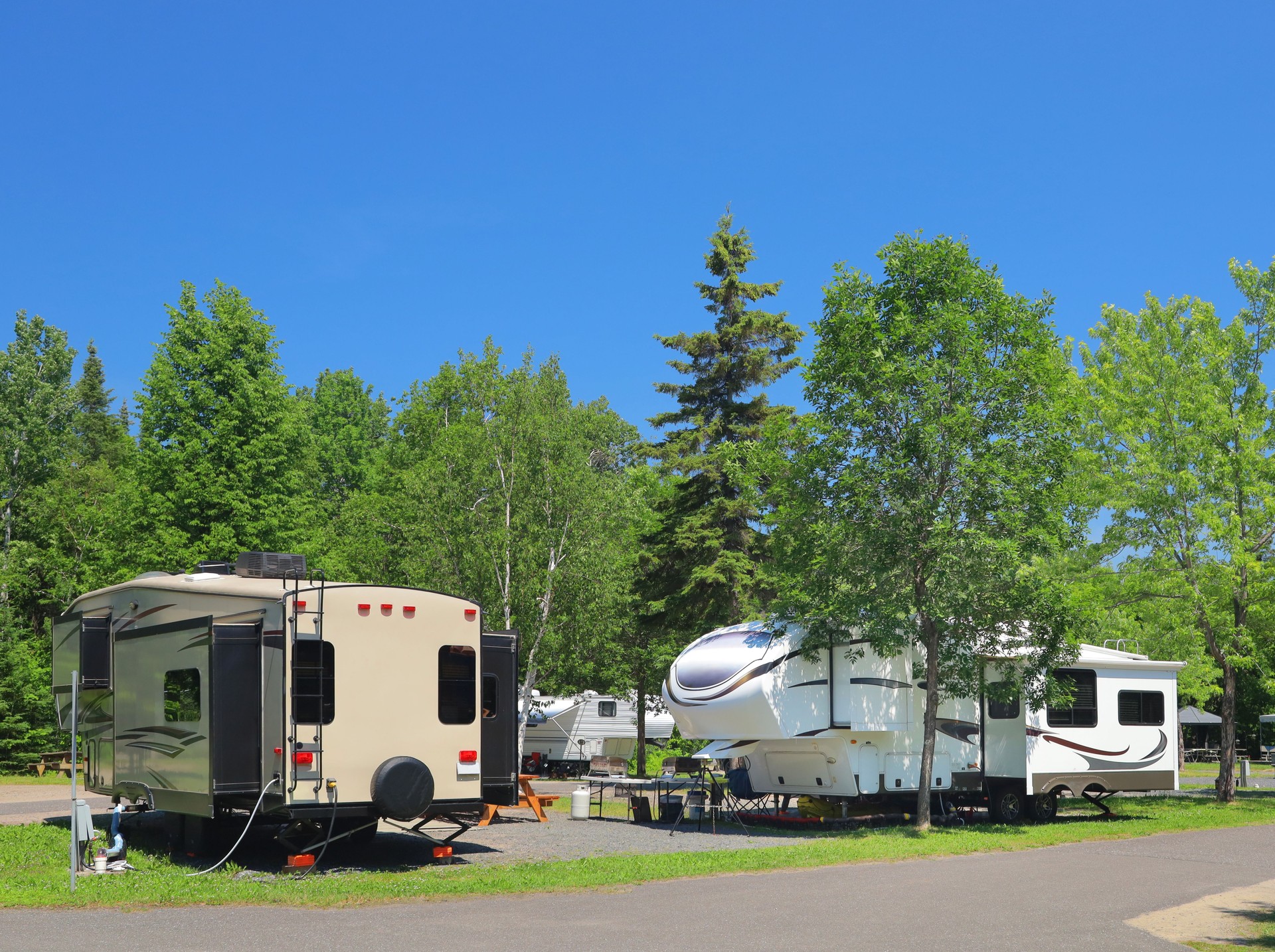 Colorful Camping Site at Fall